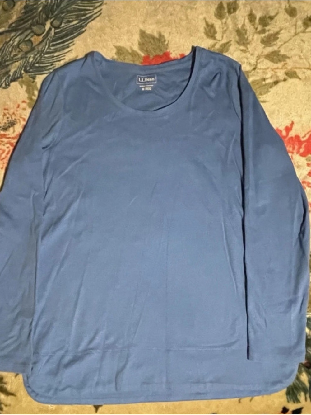 L.L. Bean Crewneck Long Sleeve Tee - Slate Blue